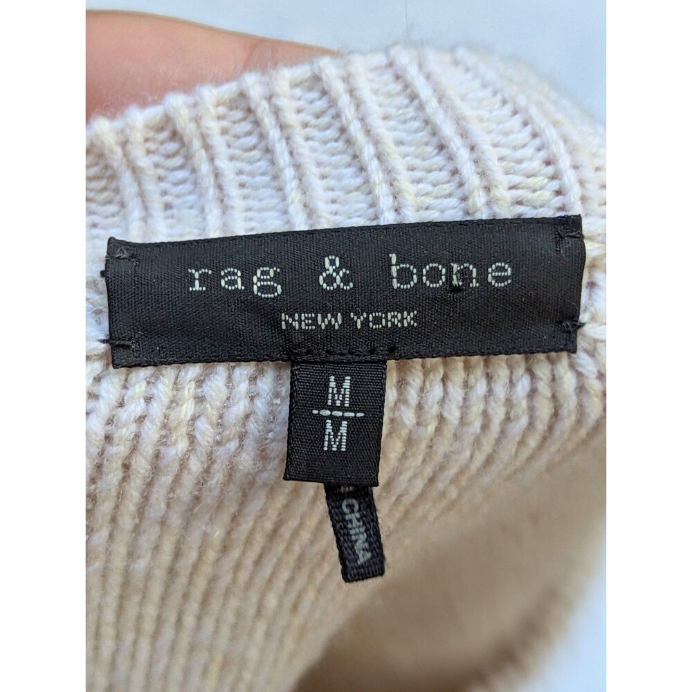 rag & bone Annalise Fair Isle Crewneck Sweater M Wool Cashmere Distressed Knit - Picture 6 of 11